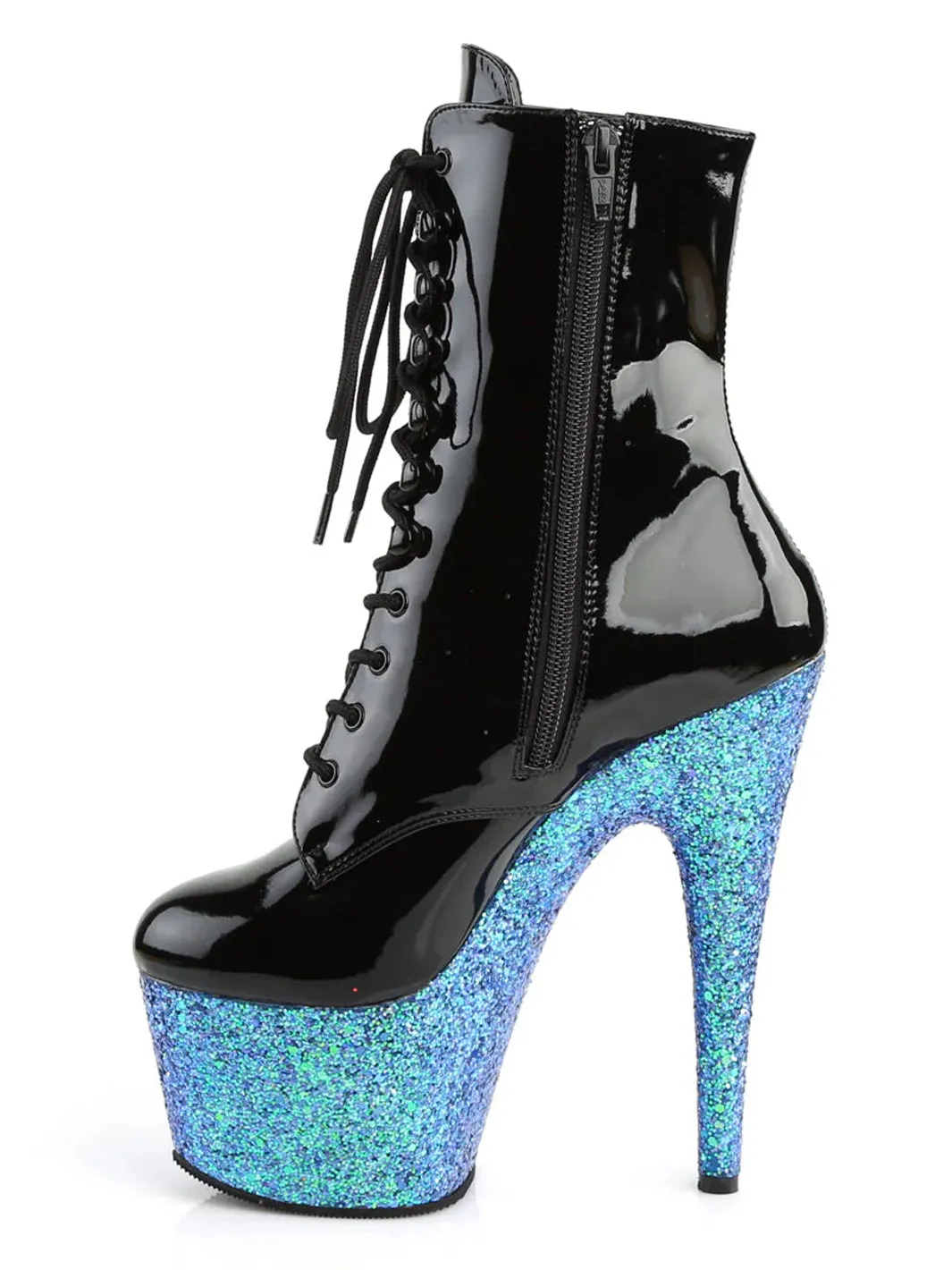 ADORE-1020LG - BLACK PATENT / BLUE GLITTER ✰ PRE ORDER ✰