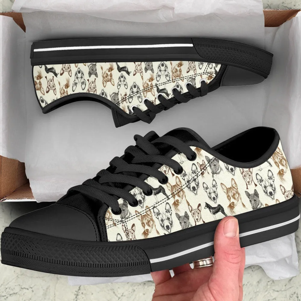 Basenji Low Top Shoes - Low Top Sneaker, Dog Printed Shoes, Canvas Shoes For Men, Women