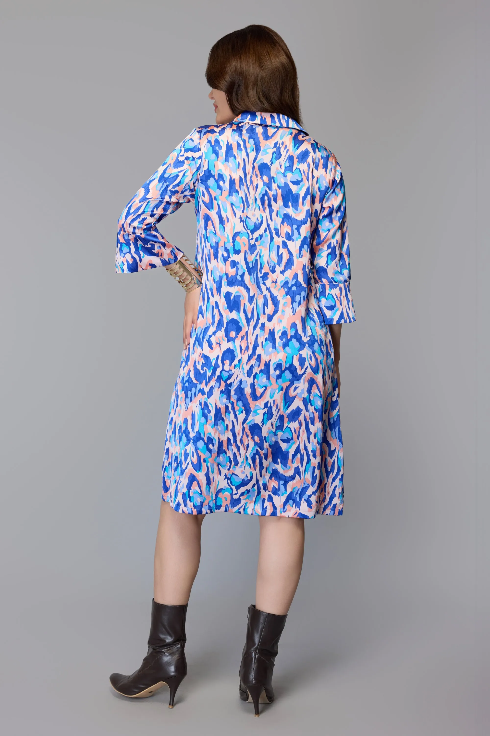 Blue Splash Print Dress