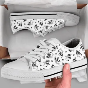 Cute French Bulldog Low Top Shoes - Stylish & Adorable Footwear For Dog Lovers, Dog Printed Shoes, Canvas Shoes For Men, Women