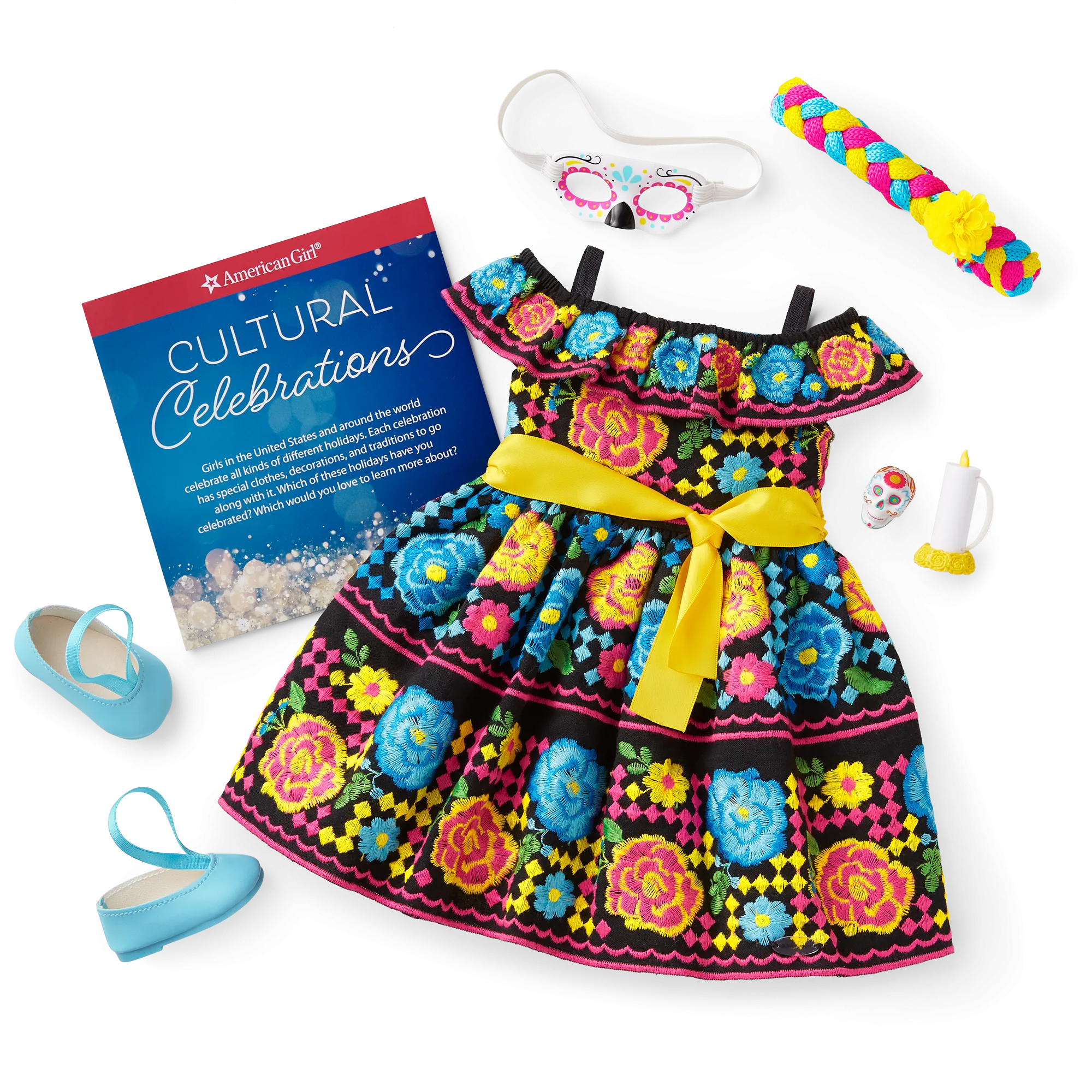 Día de Muertos Celebration Outfit for 18-inch Dolls