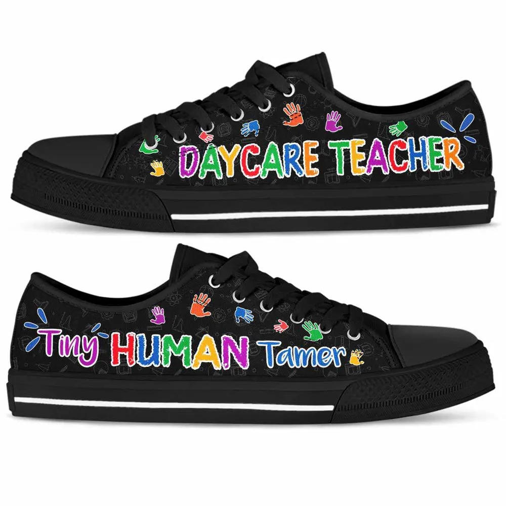 Daycare Teacher Tiny Human Tamer Low Top Shoes, Teacher Shoes, Low Top Sneakers