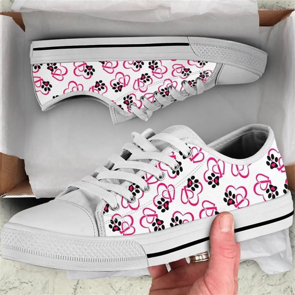 Dog Heart Patterns Canvas Low Top Shoes - Low Top Shoes Mens, Women, Dog Printed Shoes, Canvas Shoes For Men, Women