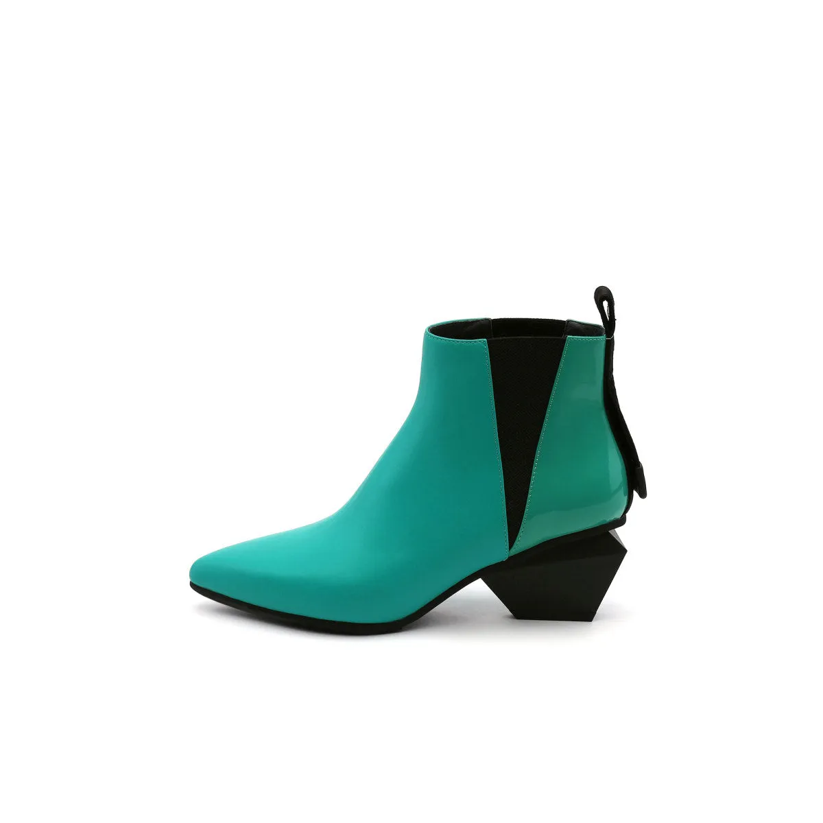 Futuristic Paneled Ankle Boots