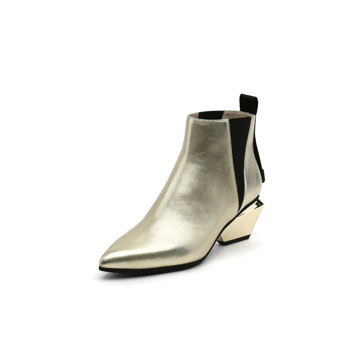 Futuristic Paneled Ankle Boots