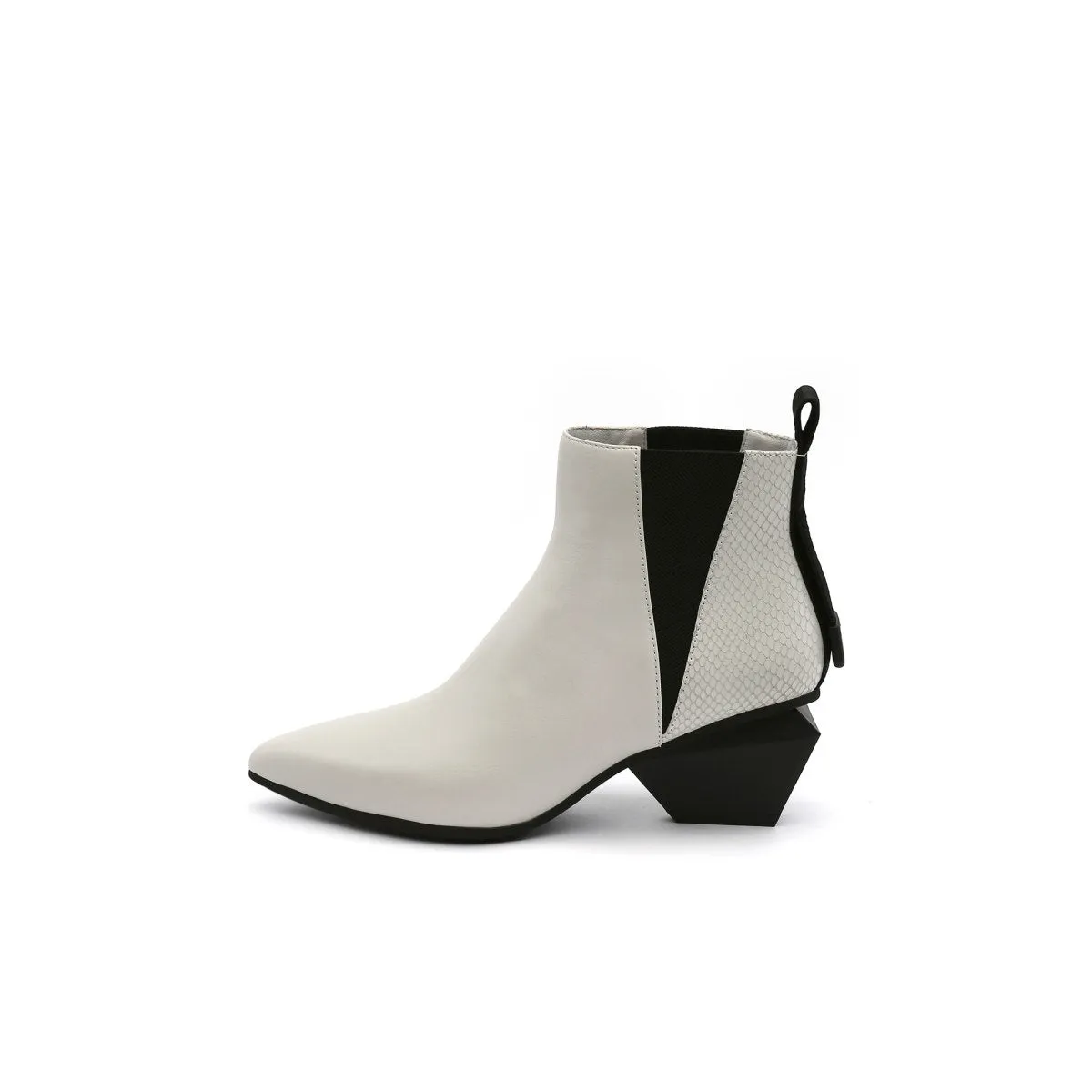 Futuristic Paneled Ankle Boots