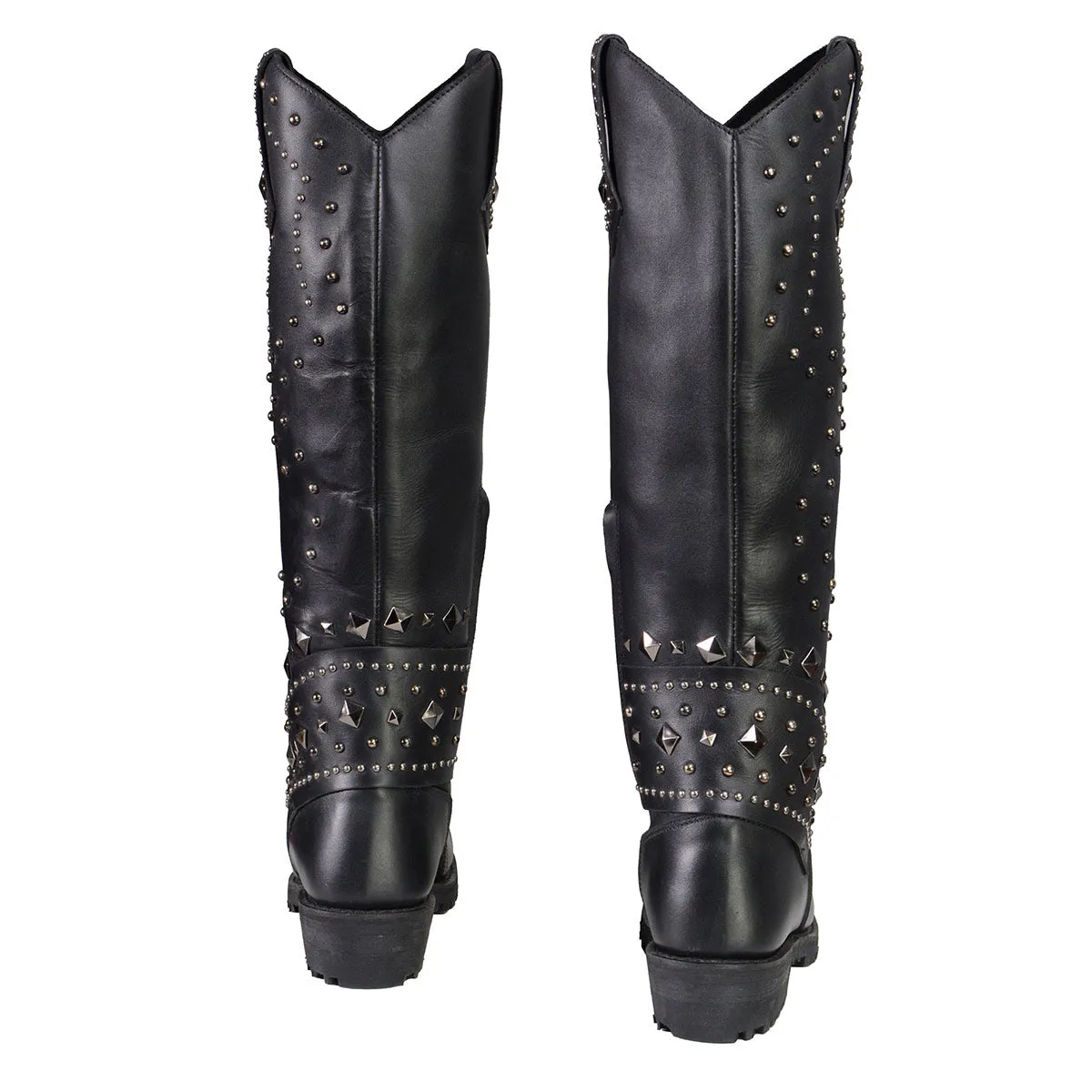 Milwaukee Leather MBL9371 Women's Black 18-Inch Leather Studded and