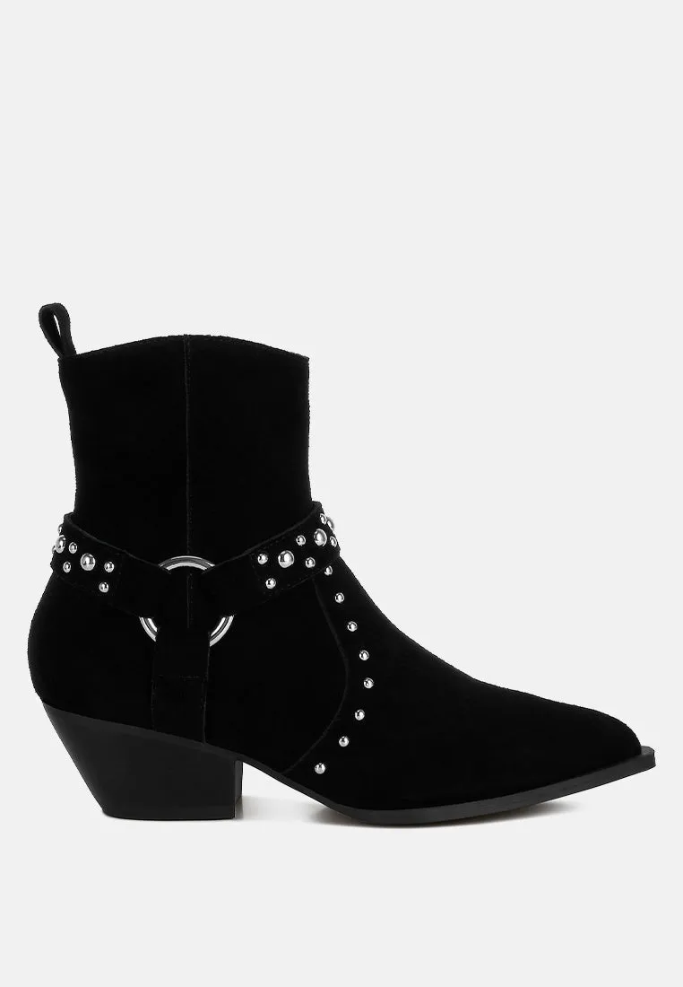 Rodeo Studded Suede Ankle Boots