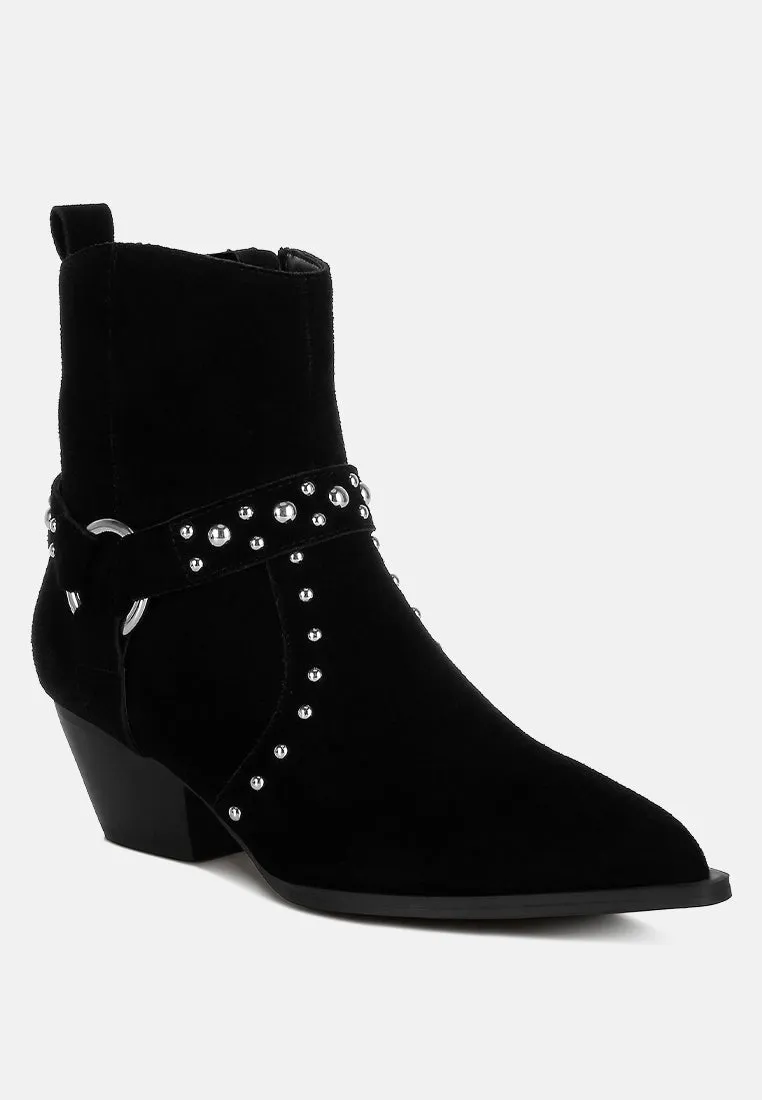 Rodeo Studded Suede Ankle Boots