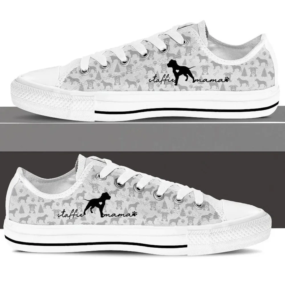 Staffordshire Bull Terrier Low Top Shoes - Dog Walking Shoes Men Women, Dog Printed Shoes, Canvas Shoes For Men, Women