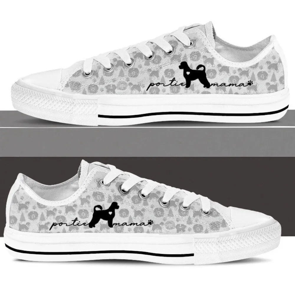 Stylish Portuguese Water Dog Sneakers - Low Top Shoes For Dog Lovers, Dog Printed Shoes, Canvas Shoes For Men, Women