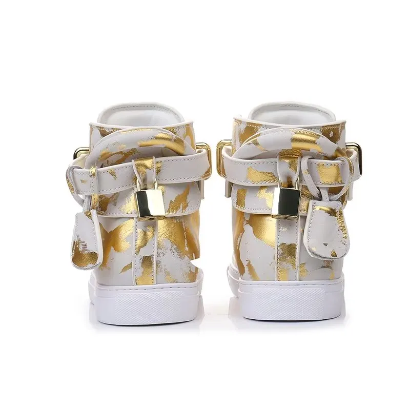 Urban Graffiti Chic Cow Leather High Tops