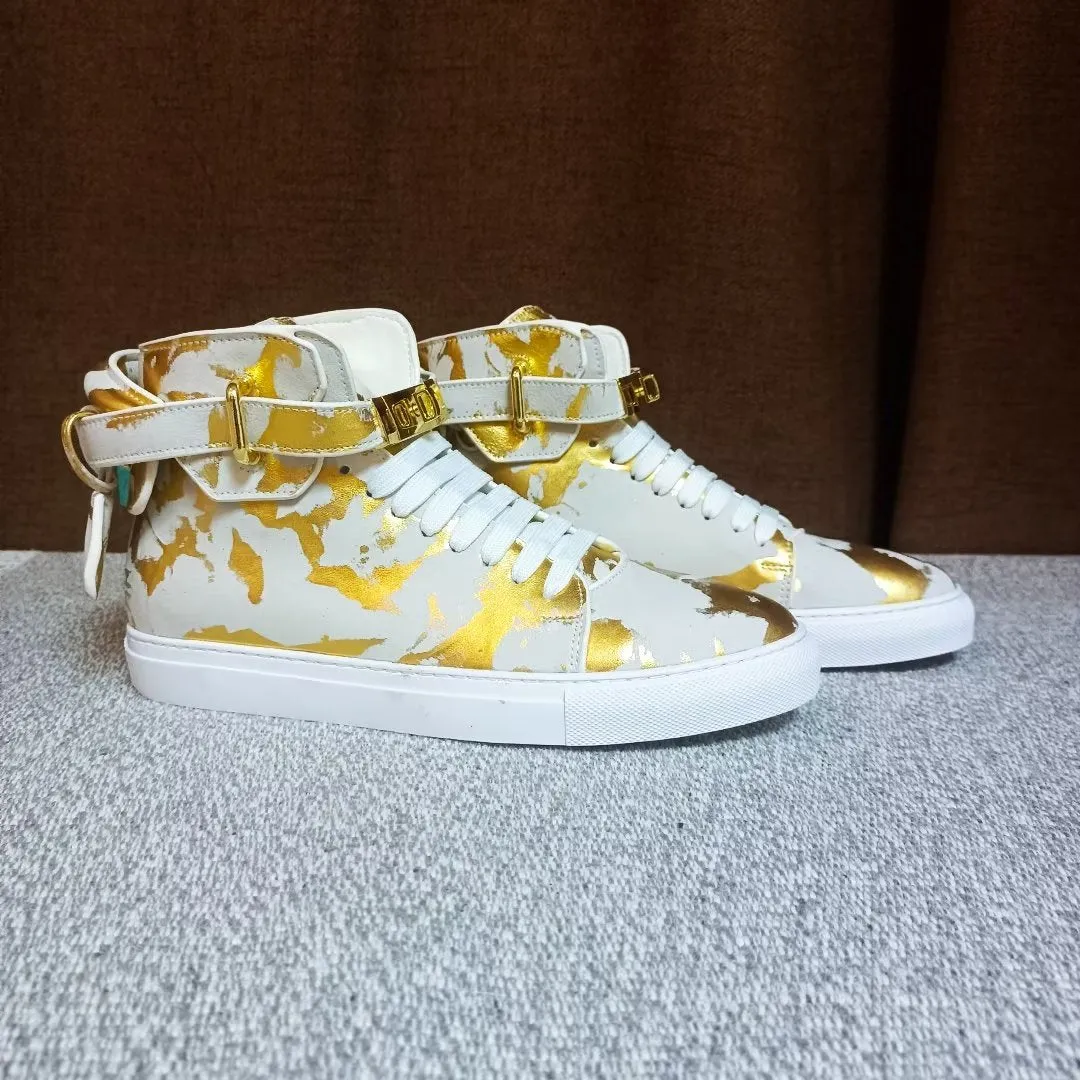 Urban Graffiti Chic Cow Leather High Tops