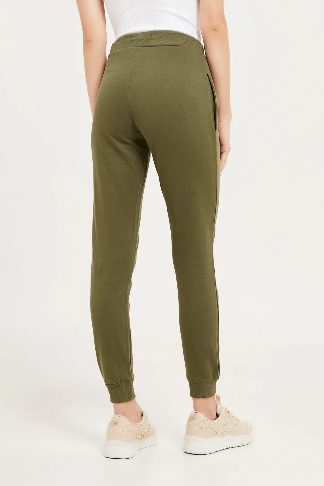 Women Olive Basic Jogger