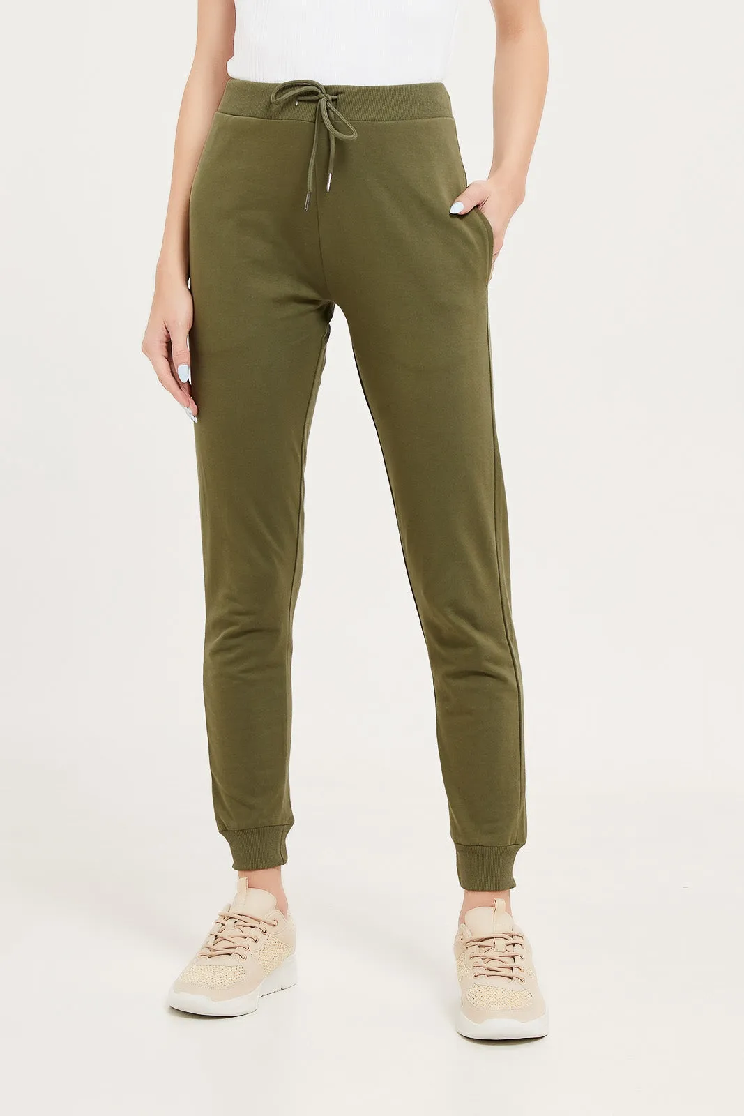 Women Olive Basic Jogger