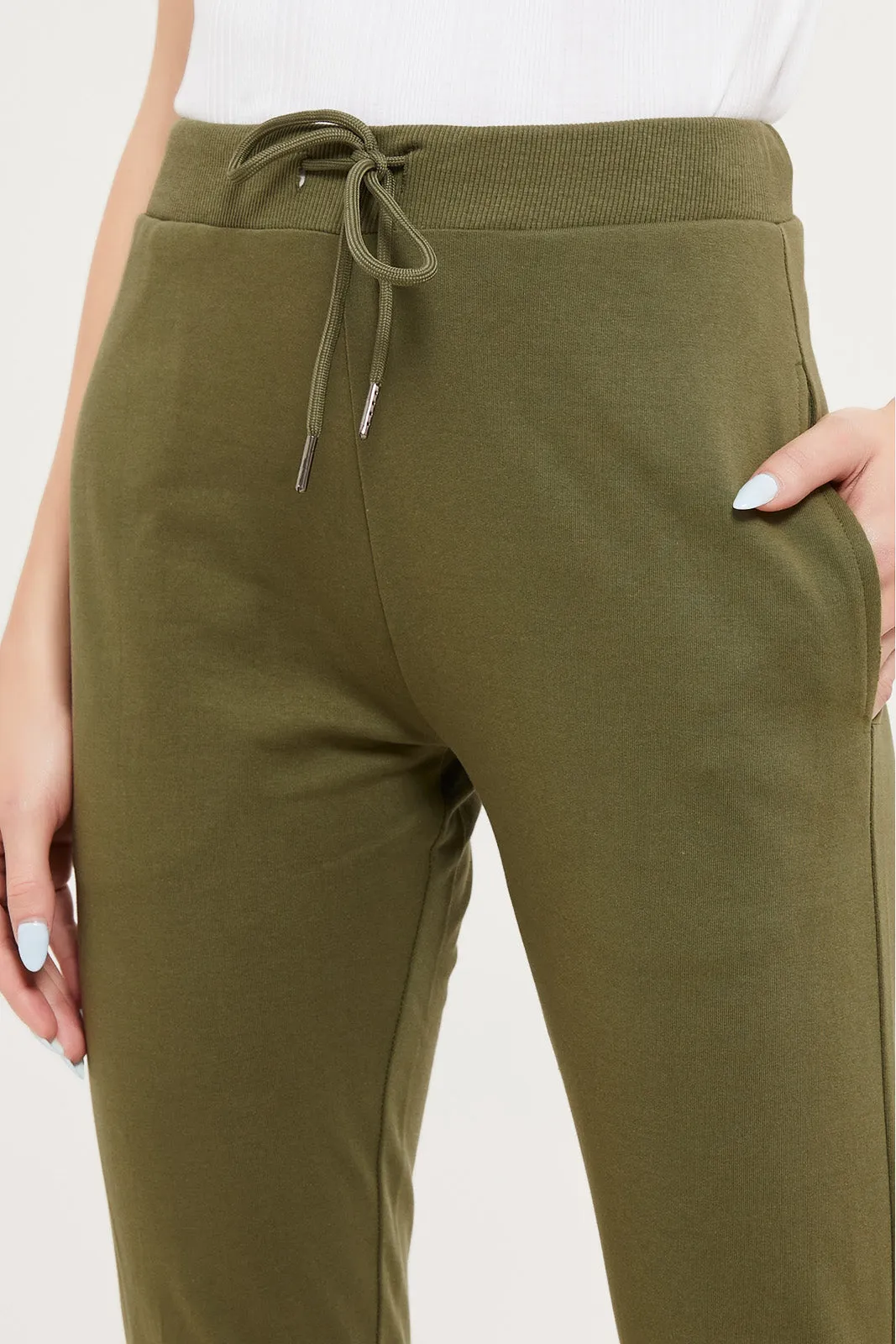 Women Olive Basic Jogger