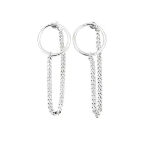 Womens Girls Silver Chain Stud Earrings | Handmade 925 Sterling Silver Dangle Drop Earrings